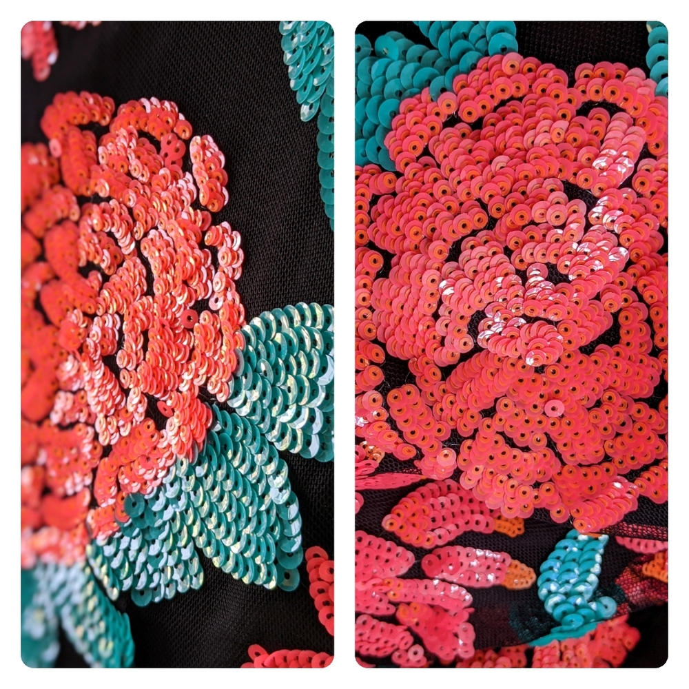 Anthropologie: Greylin Floral Sequin Pencil Skirt - Picture 4 of 7